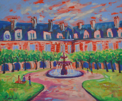 Place des Vosges by Zelie Alice, Painting for Sale on Select
