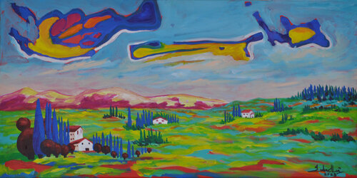 Up above the sky by Zelie Alice, Painting for Sale on Select