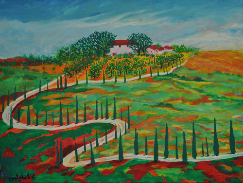 The Winding Path of Tuscany by Zelie Alice, Painting for Sale on Select