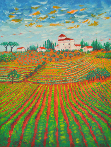Into the vineyard by Zelie Alice, Painting for Sale on Select