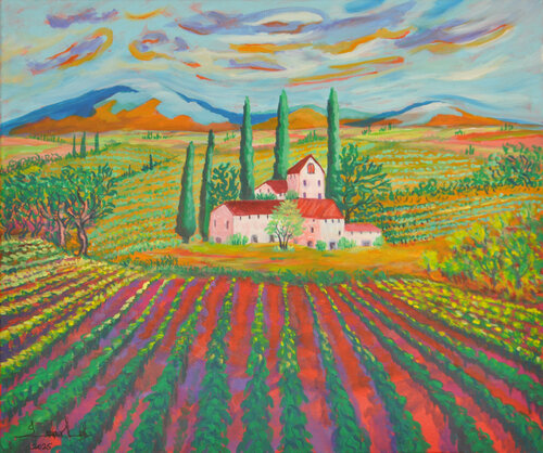 Tuscany in Bloom by Zelie Alice, Painting for Sale on Select