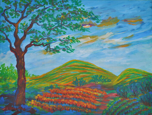 At Champage winery by Zelie Alice, Painting for Sale on Select