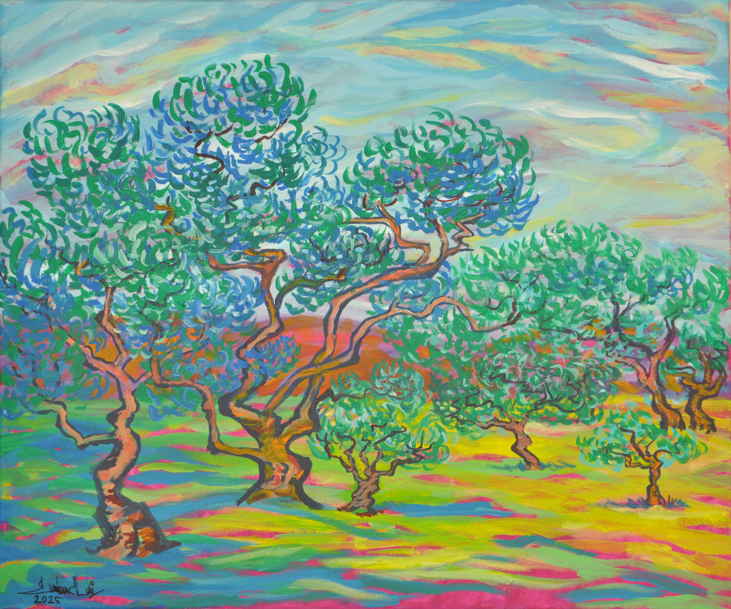 Olive trees at Arles Zelie Alice Original painting for sale