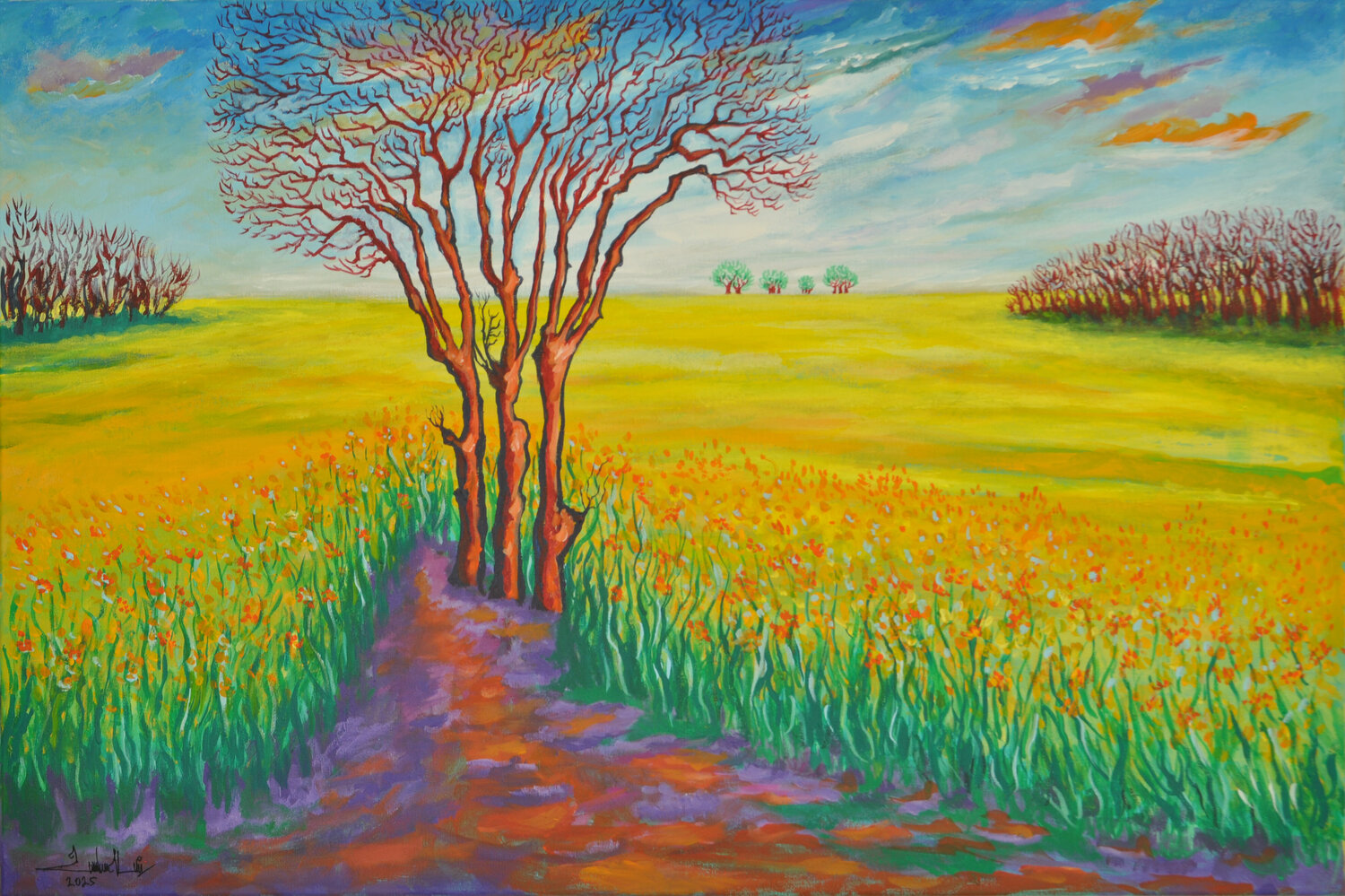 Colza Bloom in April Zelie Alice Original painting for sale