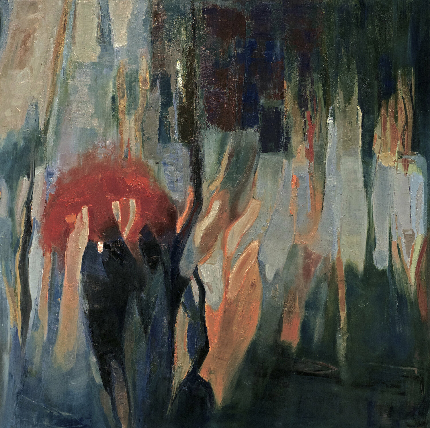 Red Umbrella Frédéric Choisel Original painting for sale