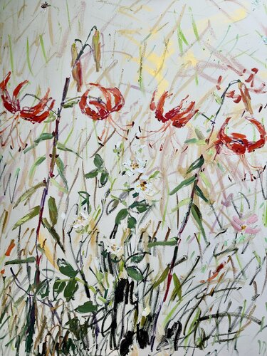 Lilies and Roses von Lilia Orlova-Holmes, Malerei kaufen auf Select