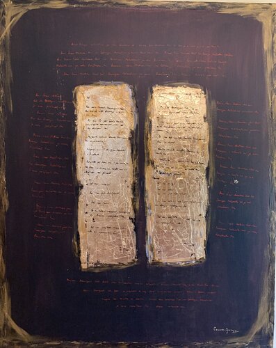 Tablele legii by Carmen Aurariu, Painting for Sale on Select