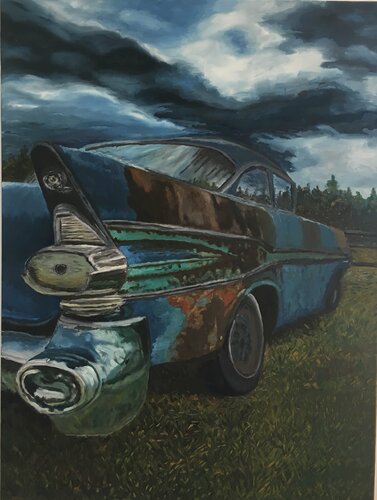 Old Abandoned Car by Carmen Aurariu, Painting for Sale on Select
