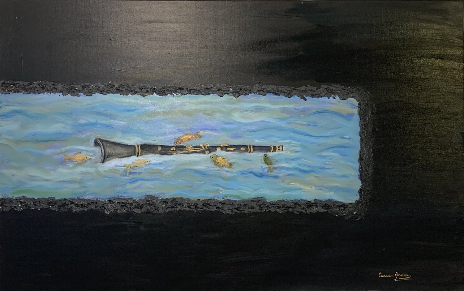 The Sound of the Ocean Painting Carmen Aurariu Original painting for sale