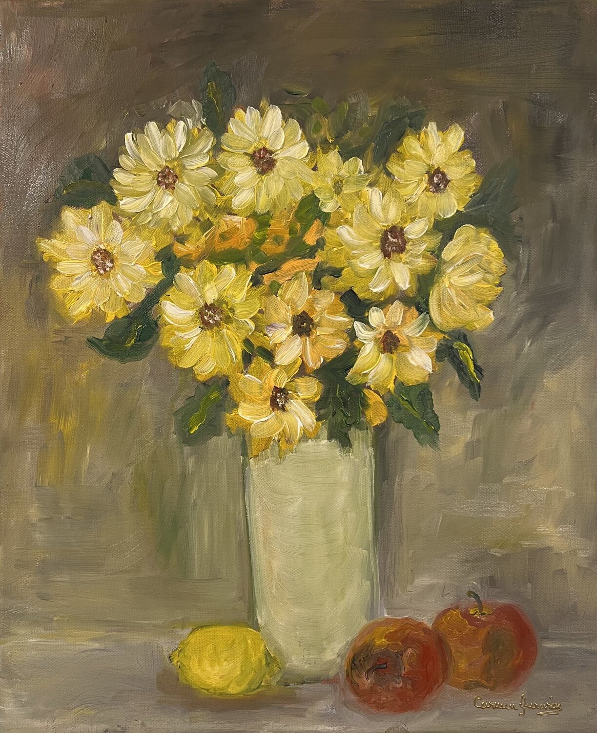 Autumn Flowers Carmen Aurariu Original painting for sale