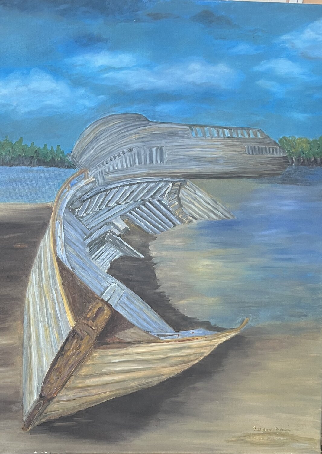 Old Boats Carmen Aurariu Original painting for sale