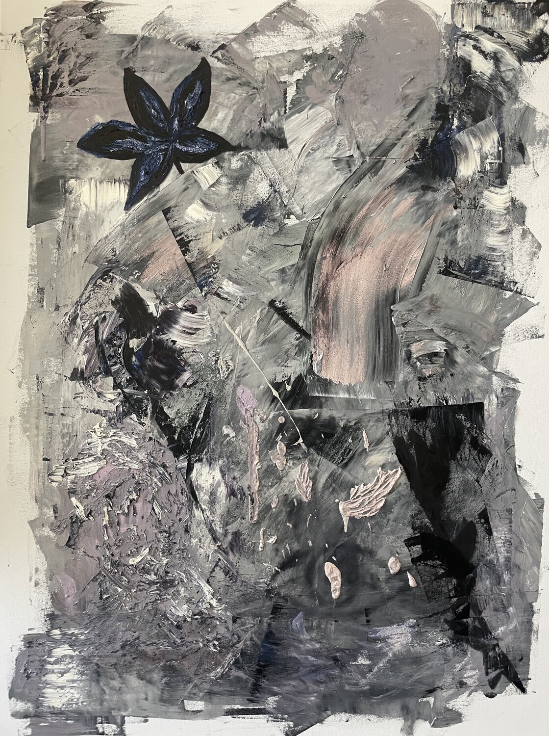 Blue moon lilly Abdulrahman Hamdi Original painting for sale