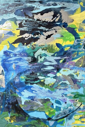 Green Lagoon by Claudia Dietschi, Painting for Sale on Select