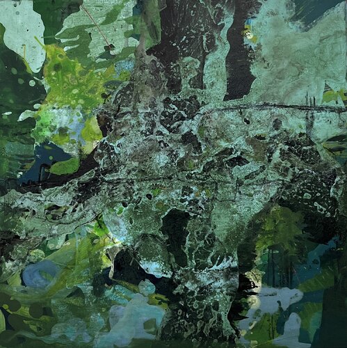 Green Lagoon by Claudia Dietschi, Painting for Sale on Select