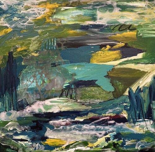 Green Natur by Claudia Dietschi, Painting for Sale on Select