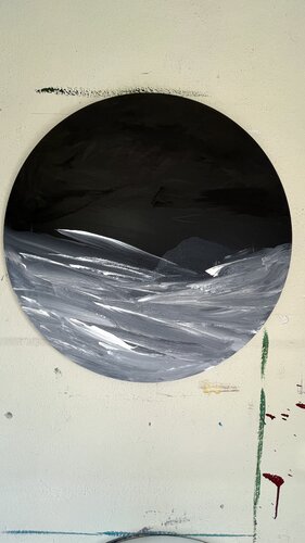 Black and White by Claudia Dietschi, Painting for Sale on Select