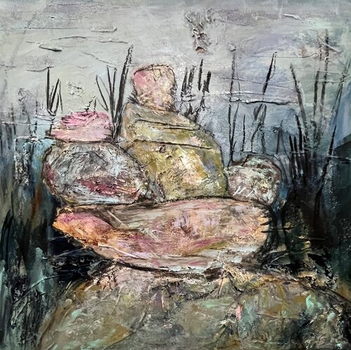 Stones by Claudia Dietschi, Painting for Sale on Select