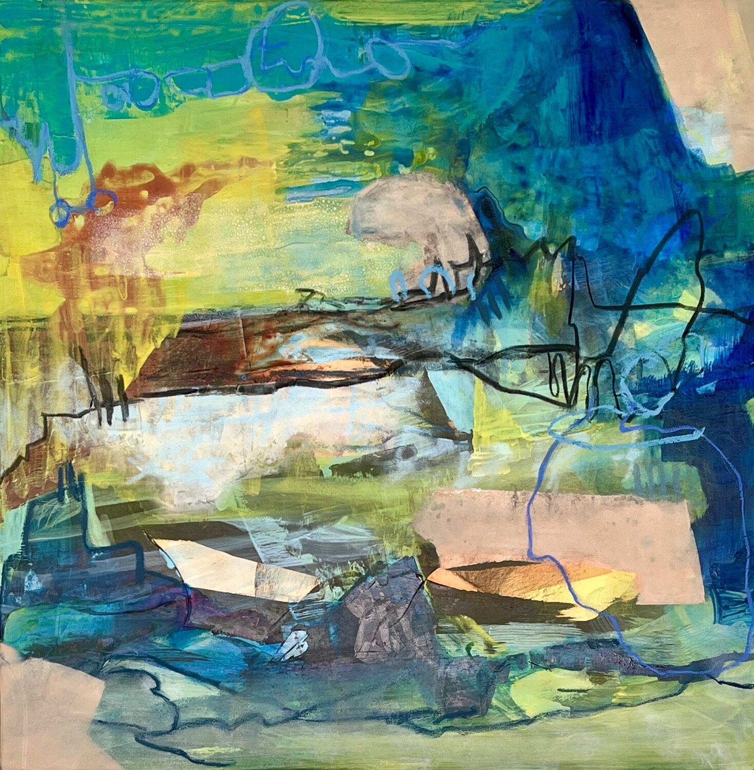 Über den Wolken Claudia Dietschi Original painting for sale