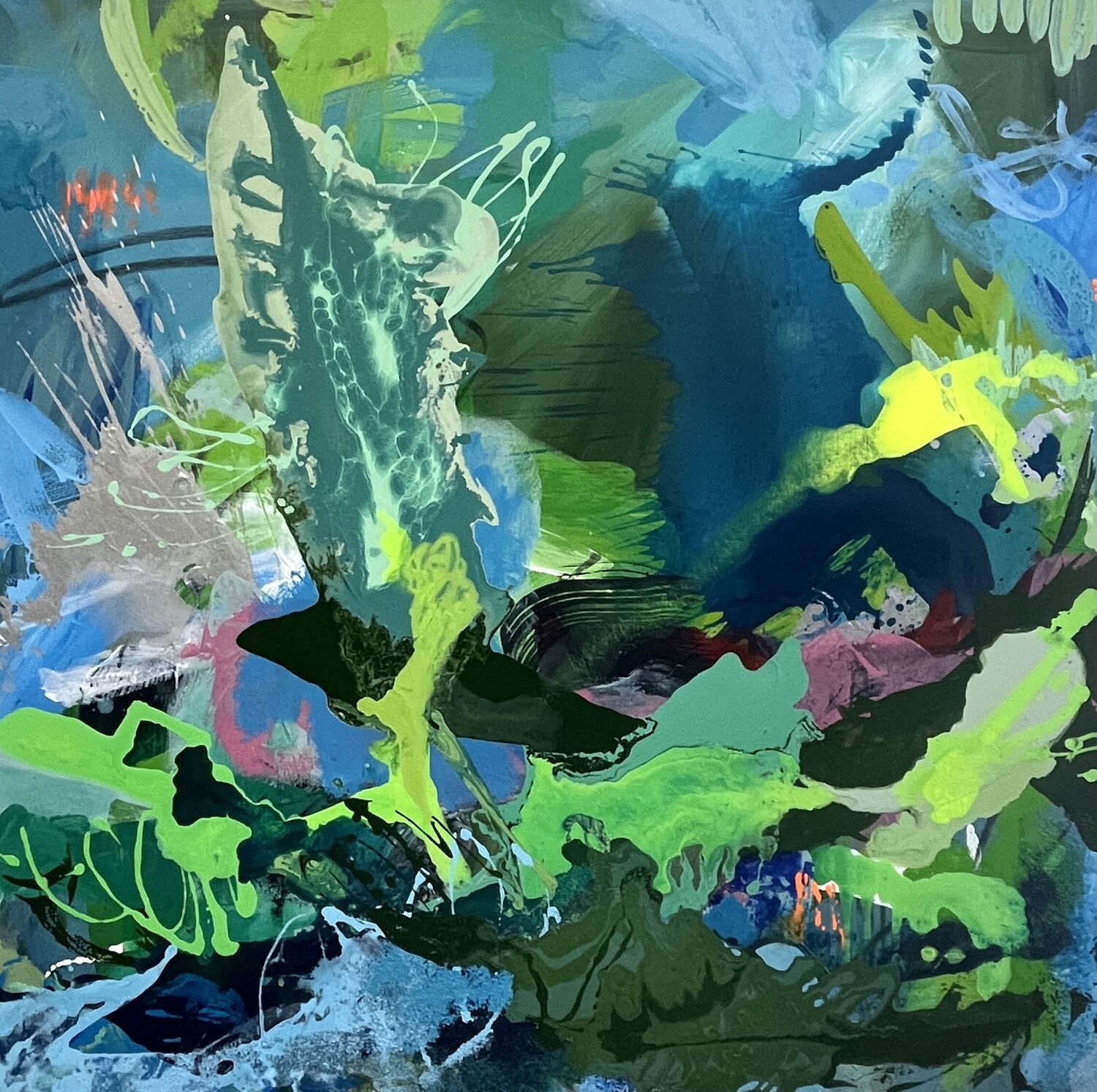 Green Lagoon Claudia Dietschi Original painting for sale