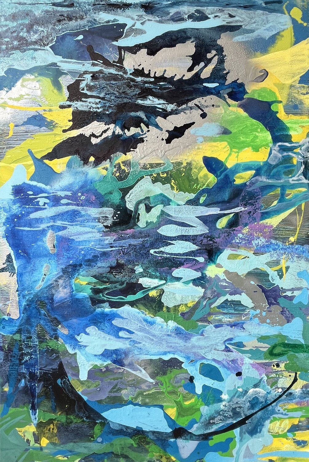 Green Lagoon Claudia Dietschi Original painting for sale