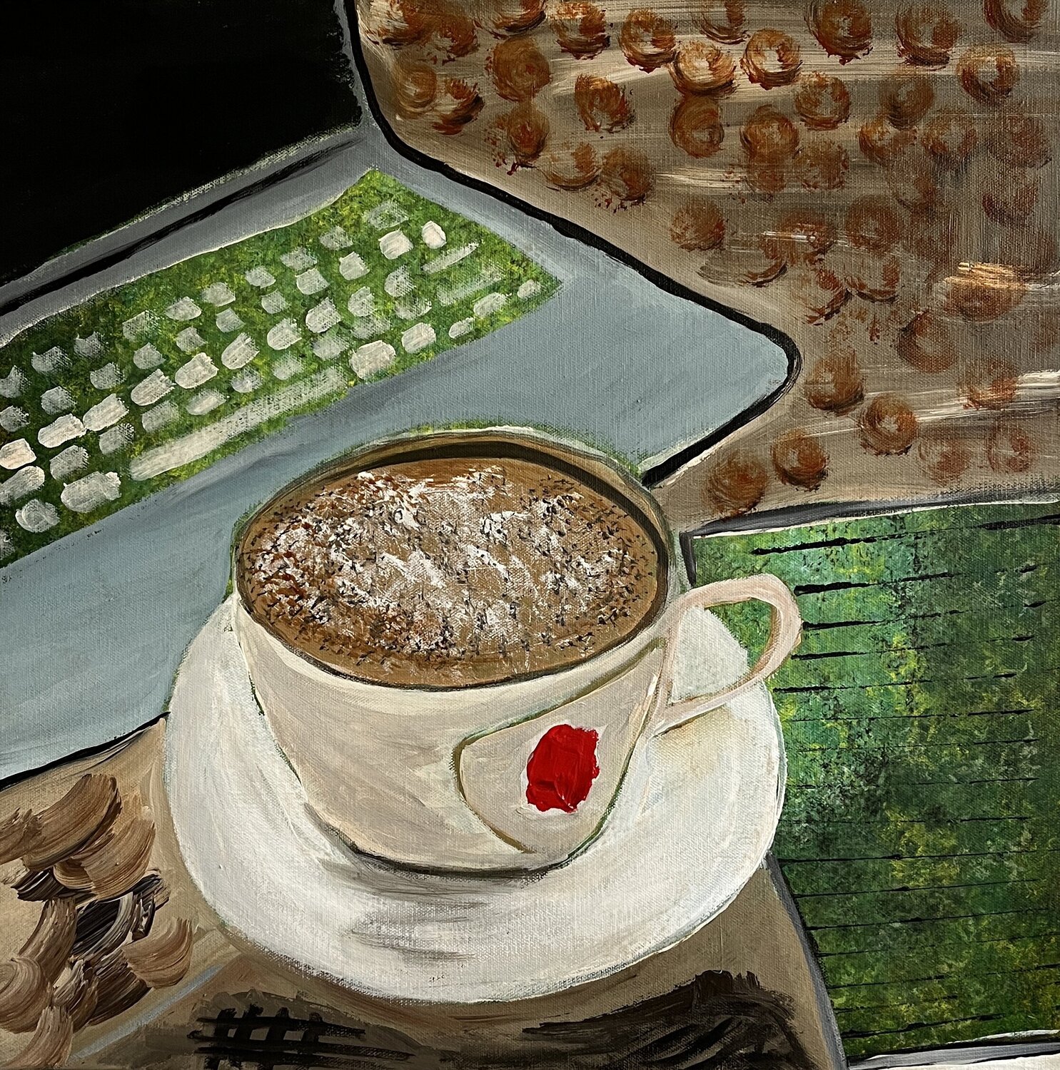 Kaffeetasse Claudia Dietschi Original painting for sale