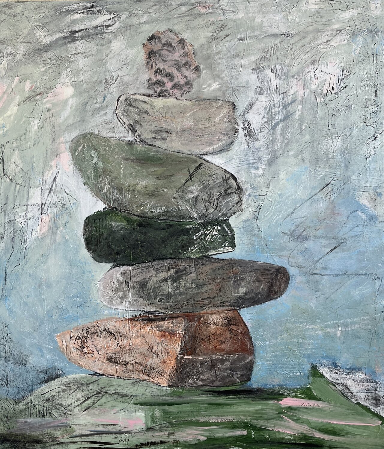 Stones Claudia Dietschi Original painting for sale