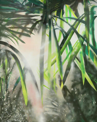 Play of Light - leaves by Katja Grandpierre, Painting for Sale on Select