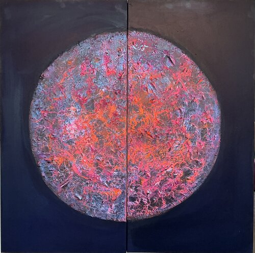 Feuer in der Dunkelheit by Magdalena Oppelt, Painting for Sale on Select
