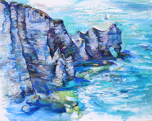 Cliffs in the near of Etreat, Normandy by Elena Starostina, Painting for Sale on Select