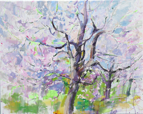 Blossoming tree by Elena Starostina, Painting for Sale on Select