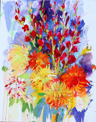 Blumenstrauß aus Sommerblumen by Elena Starostina, Painting for Sale on Select