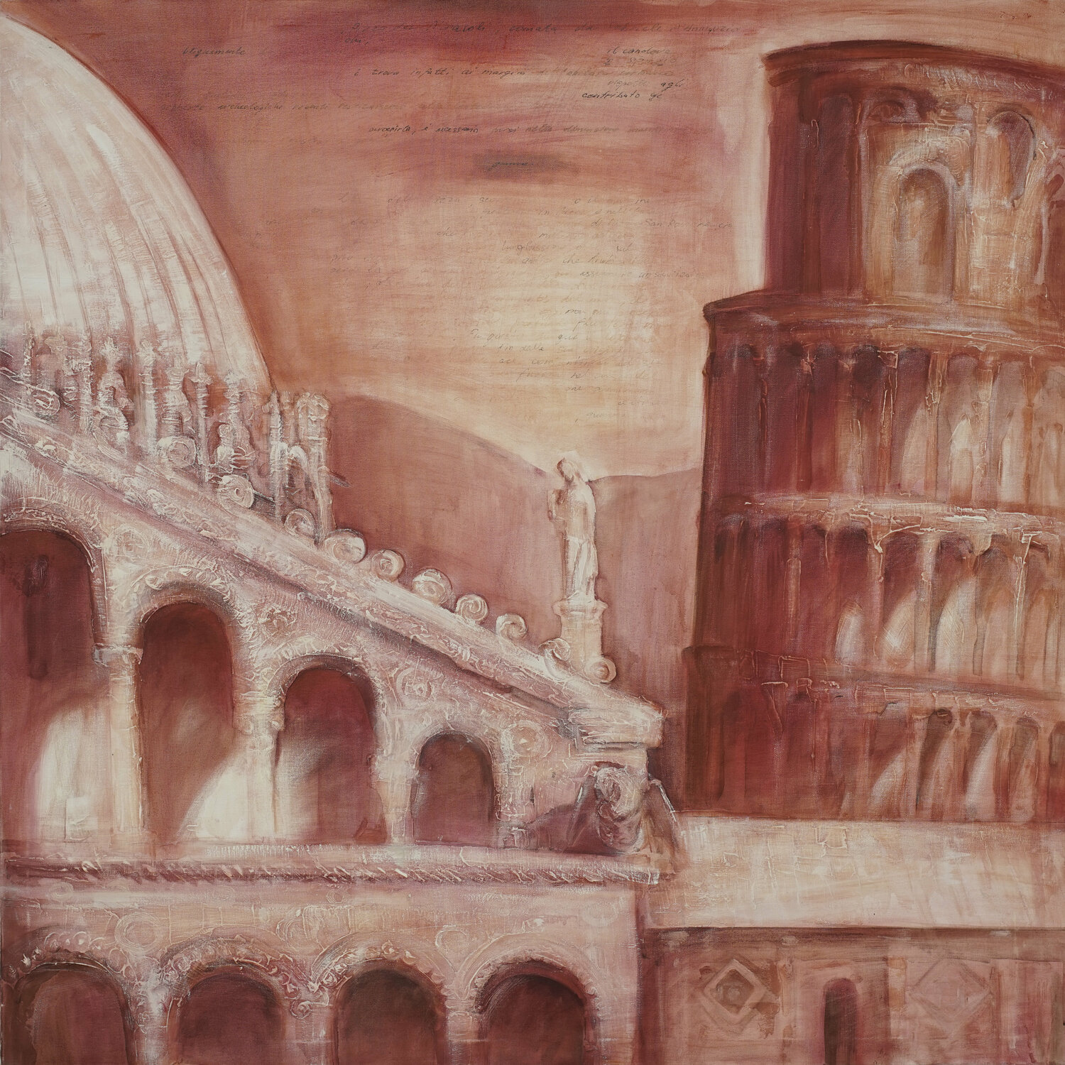 Leaning Tower of Pisa Elena Starostina Original painting for sale