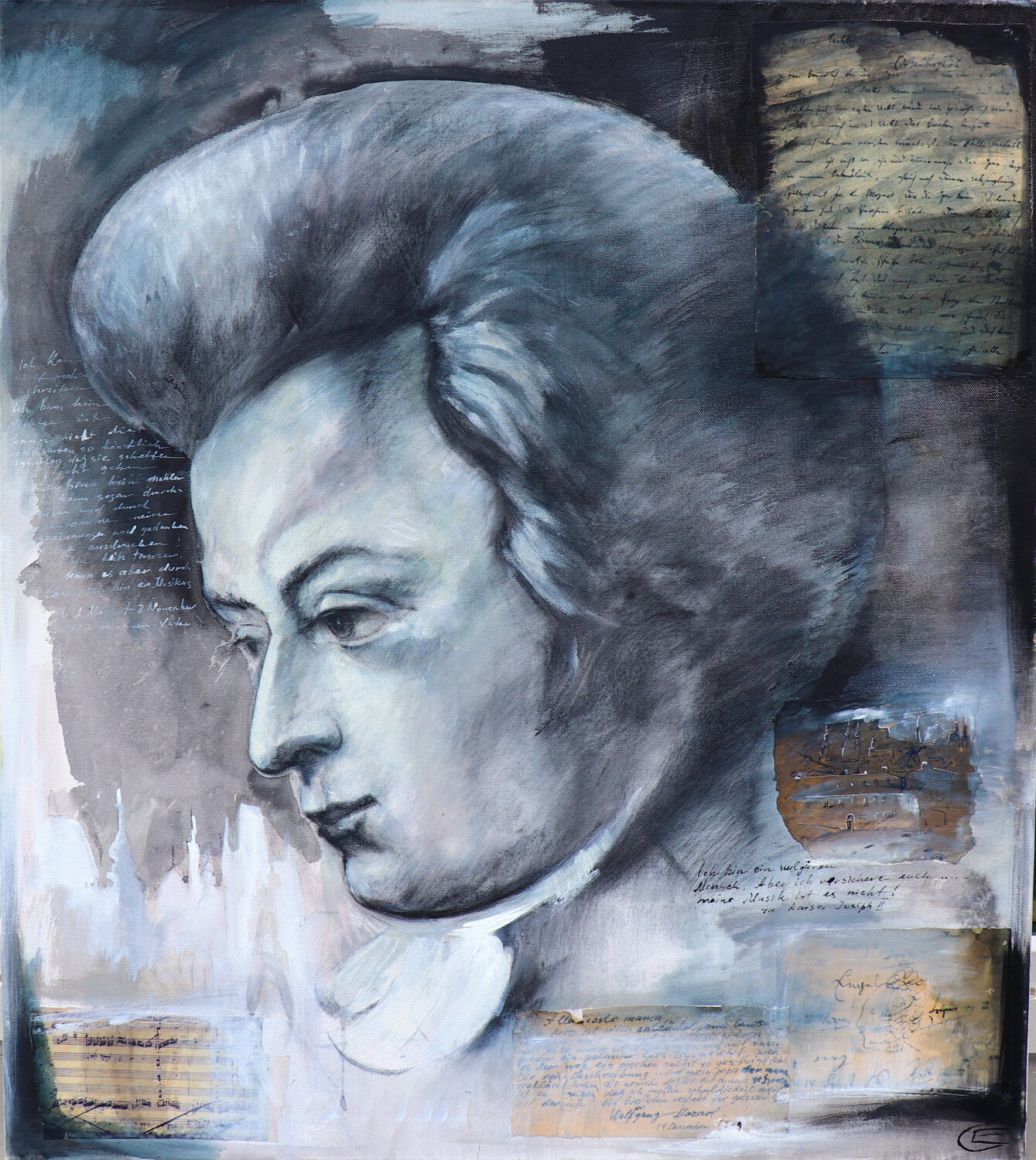 Portrait of Mozart Elena Starostina Original painting for sale