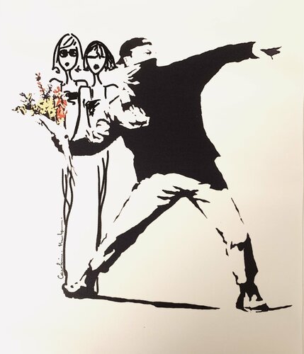 Tribute to Banksy (1) by Caroline Montigneaux, Painting for Sale on Select