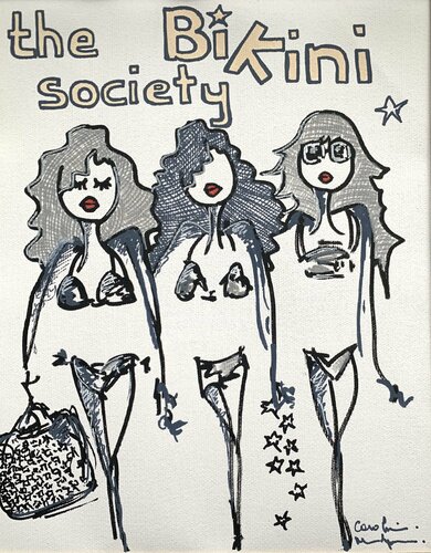 The Bikini Society by Caroline Montigneaux, Painting for Sale on Select