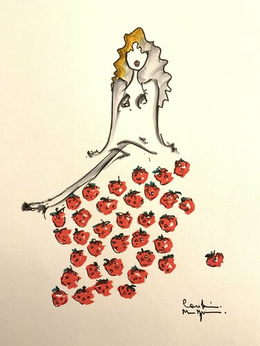 Strawberry Nana by Caroline Montigneaux, Drawing for Sale on Select