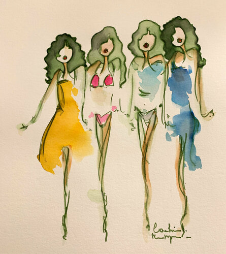 Charlie ´s Angels by Caroline Montigneaux, Drawing for Sale on Select