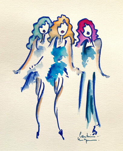 Disco Nanas by Caroline Montigneaux, Drawing for Sale on Select
