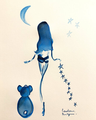 Fly me to the moon by Caroline Montigneaux, Drawing for Sale on Select