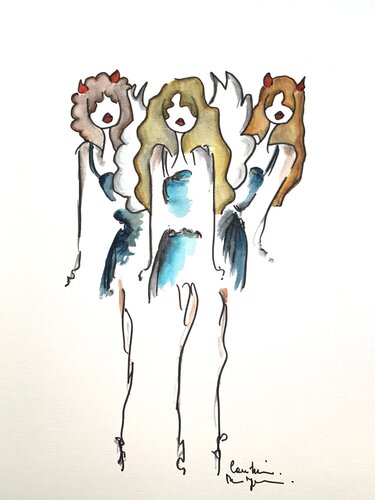 Ange et démons by Caroline Montigneaux, Drawing for Sale on Select
