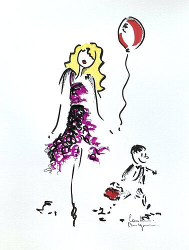 Au revoir monsieur Sempé by Caroline Montigneaux, Drawing for Sale on Select