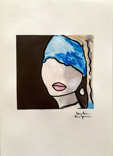 La Petite Nana à la perle by Caroline Montigneaux, Painting for Sale on Select