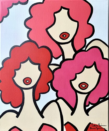 Pink Flower bombasses by Caroline Montigneaux, Painting for Sale on Select