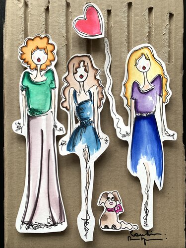 Love and carton by Caroline Montigneaux, Drawing for Sale on Select
