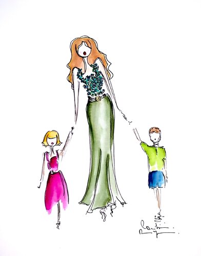 Chic Maman 2 by Caroline Montigneaux, Drawing for Sale on Select