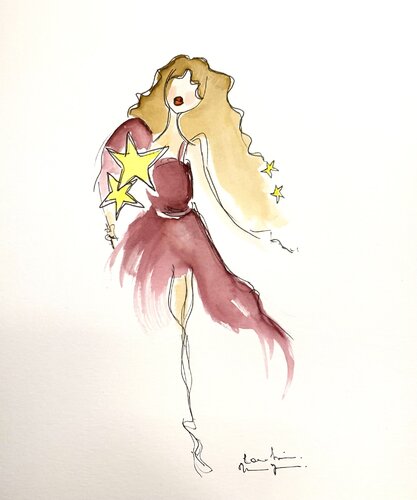 I shut my eyes and i hear you sing by Caroline Montigneaux, Drawing for Sale on Select