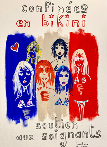 Covid - Soutien aux soignants by Caroline Montigneaux, Painting for Sale on Select