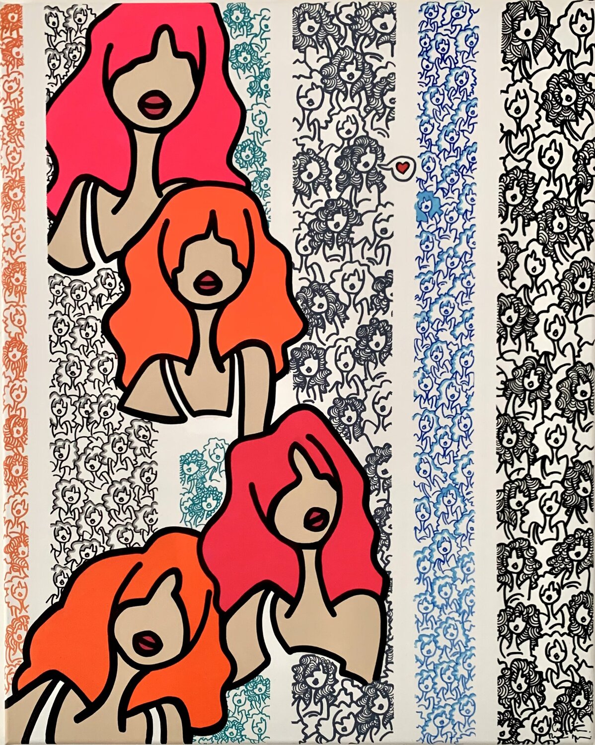 Foule 2 Caroline Montigneaux Original painting for sale