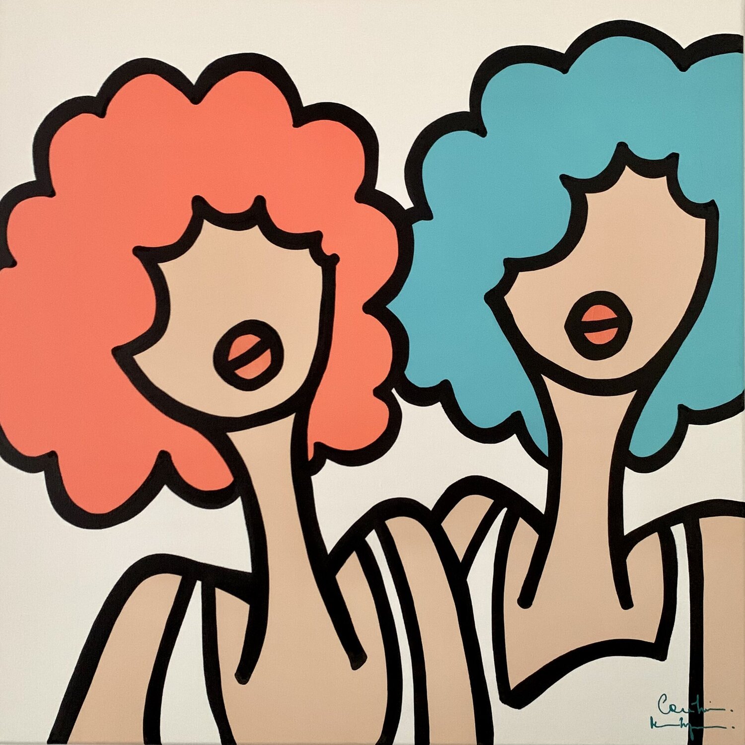 Sorbet Papaye Caroline Montigneaux Original painting for sale