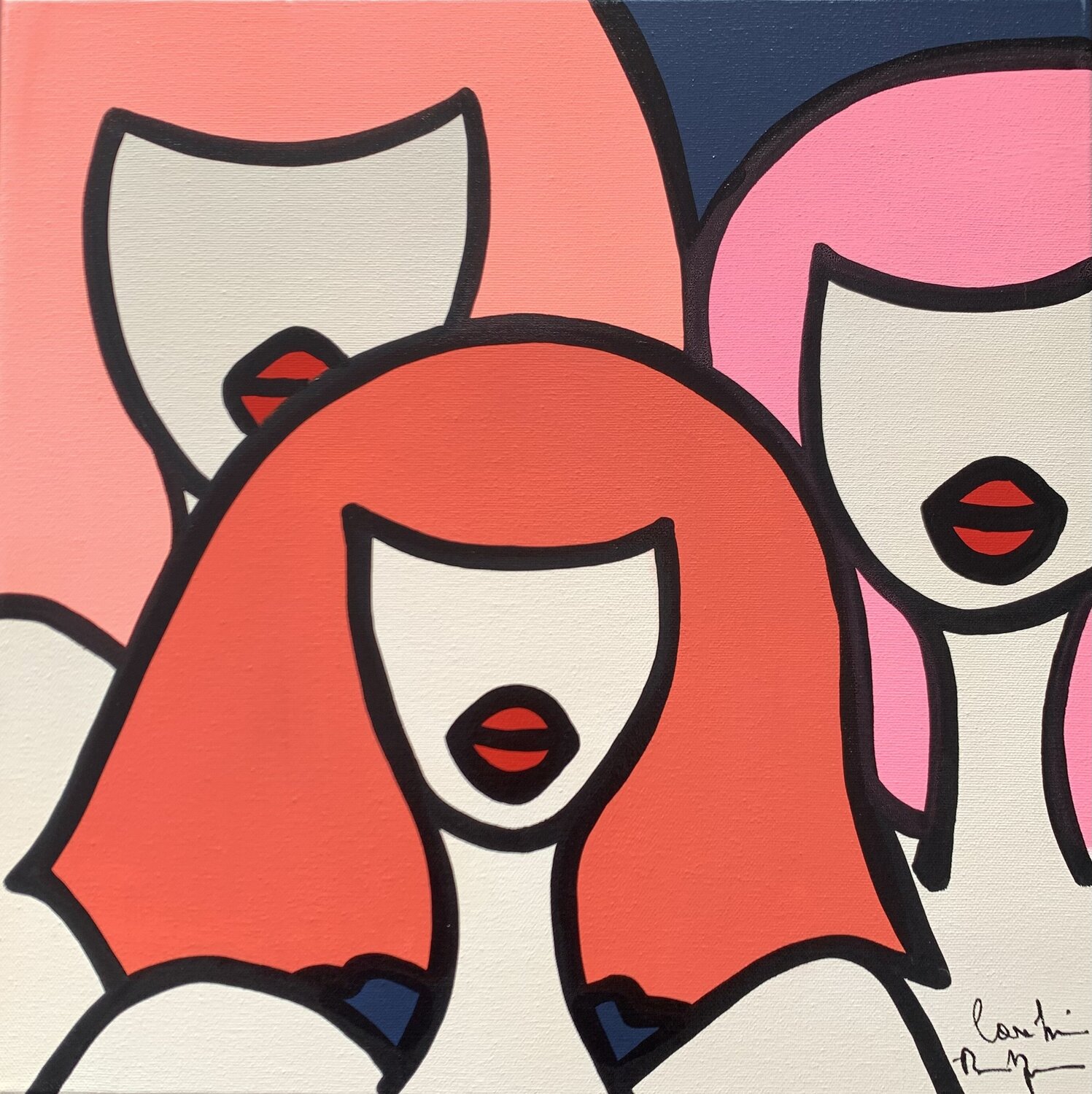 Red Crazy Horse Caroline Montigneaux Original painting for sale